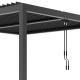 Pavillon mit Lamellendach aus Aluminium in Anthrazit 3x3m H.250cm - X-METAL