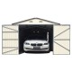 Garage aus Metall mit Doppeltor, Blassgrün und Creme 18m² + Verankerungskit X-METAL
