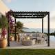 Pavillon mit Lamellendach aus Aluminium in Anthrazit 3x3m H.250cm - X-METAL