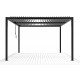 Pavillon mit Lamellendach aus Aluminium in Anthrazit 4x4m H.250cm - X-METAL