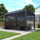 Ausziehbarer Sichtschutz 270cm für Pavillon mit Lamellendach aus Aluminium - X-METAL