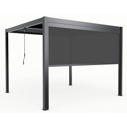 Ausziehbarer Sichtschutz 370cm für Pavillon mit Lamellendach aus Aluminium X-METAL