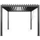 Pavillon mit Lamellendach NEWSTEEL aus verzinktem Stahl in Anthrazit 3x3m H.250cm - X-METAL