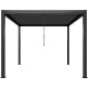 Pavillon mit Lamellendach NEWSTEEL aus verzinktem Stahl in Anthrazit 3x3m H.250cm - X-METAL
