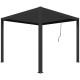 Pavillon mit Lamellendach NEWSTEEL aus verzinktem Stahl in Anthrazit 3x3m H.250cm - X-METAL