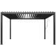 Pavillon mit Lamellendach NEWSTEEL aus verzinktem Stahl in Anthrazit 3x4m H.250cm - X-METAL
