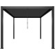 Pavillon mit Lamellendach NEWSTEEL aus verzinktem Stahl in Anthrazit 3x4m H.250cm - X-METAL