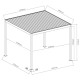 Elektrischer Pavillon mit Lamellendach aus Aluminium in Anthrazit 4x4m - mit Fernbedienung - X-METAL