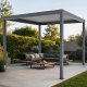 Elektrischer Pavillon mit Lamellendach aus Aluminium in Anthrazit 4x4m - mit Fernbedienung - X-METAL