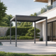 Elektrischer Pavillon mit Lamellendach aus Aluminium in Anthrazit 4x4m - mit Fernbedienung - X-METAL