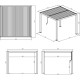 Pavillon mit Lamellendach aus Aluminium in Anthrazit 4x4m H.250cm - X-METAL