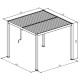 Pavillon mit Lamellendach aus Aluminium in Anthrazit 3x3m H.250cm - X-METAL
