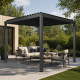 Pavillon mit Lamellendach NEWSTEEL aus verzinktem Stahl in Anthrazit 3x3m H.250cm - X-METAL