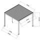 Pavillon mit Lamellendach NEWSTEEL aus verzinktem Stahl in Anthrazit 4x4m H250cm - X-METAL
