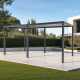 Pavillon mit Lamellendach NEWSTEEL aus verzinktem Stahl in Anthrazit 3x5,8m H.250cm - X-METAL