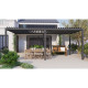 Pavillon mit Lamellendach NEWSTEEL aus verzinktem Stahl in Anthrazit 3x5,8m H.250cm - X-METAL
