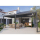 Pavillon mit Lamellendach NEWSTEEL aus verzinktem Stahl in Anthrazit 3x5,8m H.250cm - X-METAL