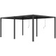 Pavillon mit Lamellendach aus Aluminium in Anthrazit 5,8x3m H.250cm - X-METAL