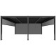 Pavillon mit Lamellendach aus Aluminium in Anthrazit 5,8x3m H.250cm - X-METAL