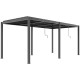 Pavillon mit Lamellendach aus Aluminium in Anthrazit 5,8x3m H.250cm - X-METAL