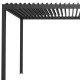 Elektrischer Pavillon mit Lamellendach aus Aluminium in Anthrazit 3x3m - mit Fernbedienung - X-METAL