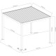 Elektrischer Pavillon mit Lamellendach aus Aluminium in Anthrazit 3x3m - mit Fernbedienung - X-METAL