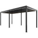 Elektrischer Pavillon mit Lamellendach aus Aluminium in Anthrazit 3x5,8m - mit Fernbedienung - X-METAL