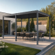 Elektrischer Pavillon mit Lamellendach aus Aluminium in Anthrazit 3x5,8m - mit Fernbedienung - X-METAL