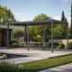 Elektrischer Pavillon mit Lamellendach aus Aluminium in Anthrazit 3x5,8m - mit Fernbedienung - X-METAL