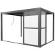 Schiebewände aus transparentem Polycarbonat 3mm für die 4m-Seite des Pavillons - X-METAL