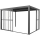 Schiebewände aus transparentem Polycarbonat 3mm für die 4m-Seite des Pavillons - X-METAL