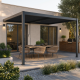Anlehn-Pavillon aus Aluminium in Anthrazit 4x4m H.250cm - X-METAL