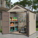 Gartenhaus Sunlife aus HDPE 4,5m² cremefarben und braun + Fußboden - JOBU