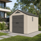 Gartenhaus Sunlife aus HDPE 7,8m² cremefarben und grau + Fußboden - JOBU