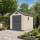 Gartenhaus Sunlife aus HDPE 7,8m² cremefarben und grau + Fußboden - JOBU