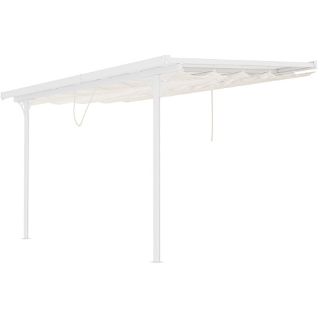Einziehbarer Sonnenschutz beige für Terrassenüberdachung 250x375x240/290 - X-METAL