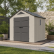 Gartenhaus Sunlife aus HDPE 6,15m² cremefarben und grau + Fußboden - JOBU