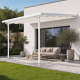 Einziehbarer Sonnenschutz beige für Terrassenüberdachung 250x375x240/290 - X-METAL