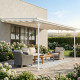 Einziehbarer Sonnenschutz beige für Terrassenüberdachung 300x436x240/290- X-METAL