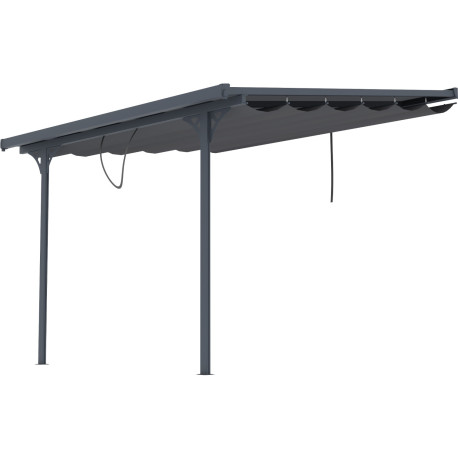 Einziehbarer Sonnenschutz anthrazit für Terrassenüberdachung 300x315x240/290- X-METAL