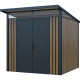 Gartenhaus aus verzinktem Stahl 0,4mm Woodsteel 4,5m² mit Pultdach + Verankerungskit - X-METAL