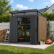 Gartenhaus aus verzinktem Stahl 0,4mm Woodsteel 4,5m² mit Pultdach + Verankerungskit - X-METAL
