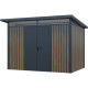 Gartenhaus aus verzinktem Stahl 0,4mm Woodsteel 6,6m² mit Pultdach + Verankerungskit - X-METAL