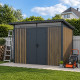 Gartenhaus aus verzinktem Stahl 0,4mm Woodsteel 6,6m² mit Pultdach + Verankerungskit - X-METAL