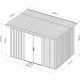 Gartenhaus aus verzinktem Stahl 0,4mm Woodsteel 6,6m² mit Pultdach + Verankerungskit - X-METAL