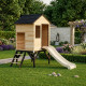Stelzenhaus aus thermobehandeltem FSC-Holz mit Rutsche Floutch - Abracadaprout
