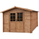 Gartenhaus aus Massivholz 9m² TOP 28mm kesseldruckimprägniert in Braun - Gardy Shelter