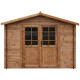 Gartenhaus aus Massivholz 9m² TOP 28mm kesseldruckimprägniert in Braun - Gardy Shelter