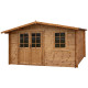 Gartenhaus aus Massivholz 12m² TOP 28mm kesseldruckimprägniert in Braun - Gardy Shelter - mit Fenster