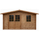 Gartenhaus aus Massivholz 12m² TOP 28mm kesseldruckimprägniert in Braun - Gardy Shelter - mit Fenster